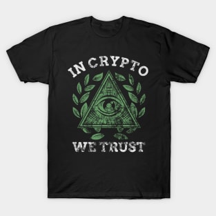 In Crypto We Trust BTC Cryptocurrency Distressed T-Shirt